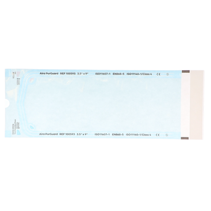 HSB - 3.50"?x?9" - Paper/Blue Film Self-Sealing Sterilization Pouch, Bulk Pack 500/Bx