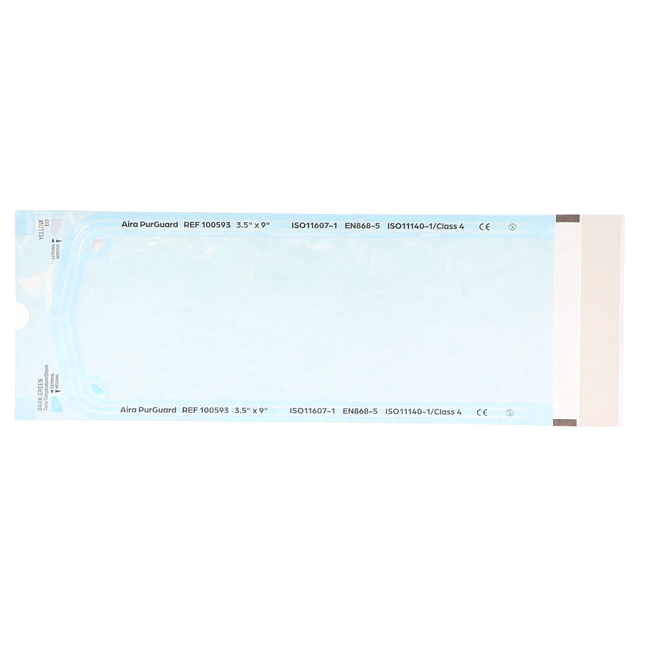 HSB - 3.50"?x?9" - Paper/Blue Film Self-Sealing Sterilization Pouch, Bulk Pack 500/Bx