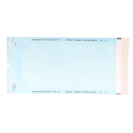 HSB - 5.25"?x?10" - Paper/Blue Film Self-Sealing Sterilization Pouch, Bulk Pack 500/Bx