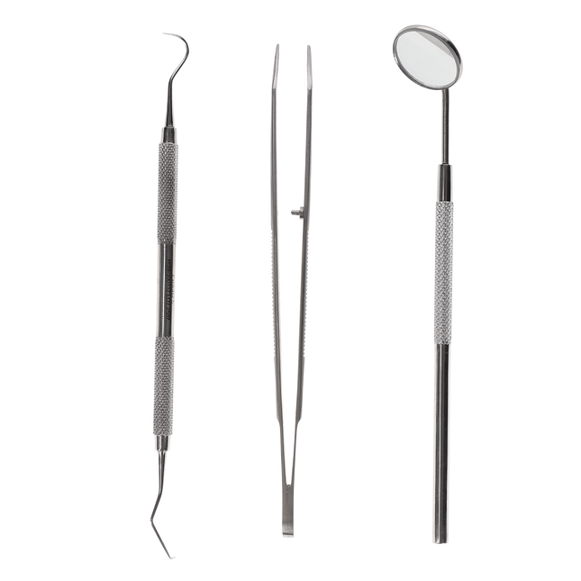 3-Piece Examination Set, (Mirror, Explorer, Cotton Plier), Kit, 300373