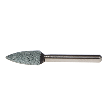 HSB - FL2 FG Green Mounted Stone, 12/Pk. Flame finishing stones. Silicon (Equiv Shofu 0104)