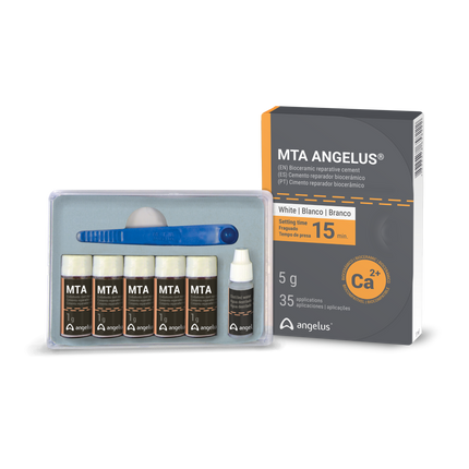 Angelus - MTA Angelus White 5g Reparative Cement: 5 x 1g. Vials, 3ml Distilled Water