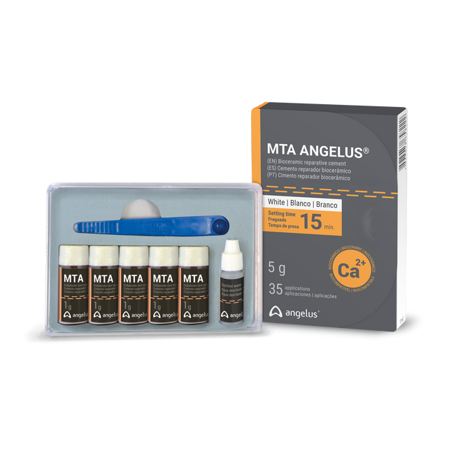 Angelus - MTA Angelus White 5g Reparative Cement: 5 x 1g. Vials, 3ml Distilled Water