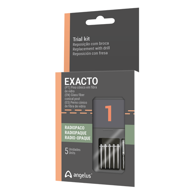 Angelus - Exacto Translucent Posts Trial Kit #1. 5 Posts & 1 Bur