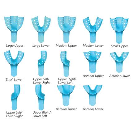 Pac-Dent - Opti-Tray Disposable Upper Small Perforated Impression Tray Light Blue Package Of 12 Trays