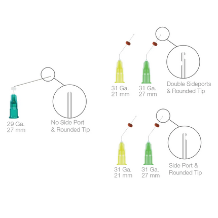 Pac-Dent - OptiProbe Double Sideport Irrigator Needle Tips, 31ga, 21 mm, Yellow, 50/Pk
