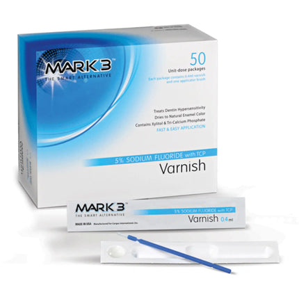 Mark3 - 5% Sodium Fluoride Varnish With Tcp Bubble Gum 50 Unidose Packages Each Of .04Ml