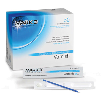 Mark3 - 5% Sodium Fluoride Varnish With Tcp Spearmint 50 Unidose Packages Each Of .04Ml