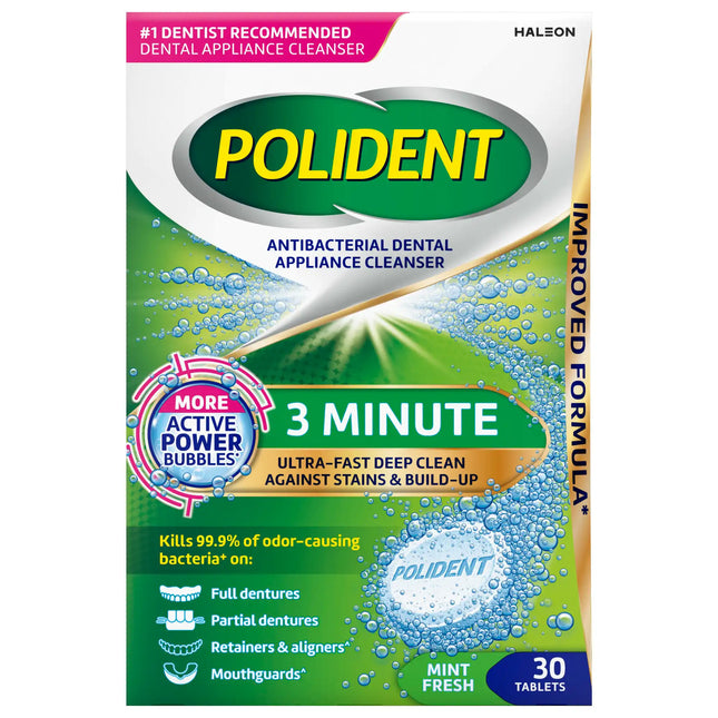 Polident 3-Minute Denture Cleanser Tabs 1 x 30  (Replaces GLA-05306)