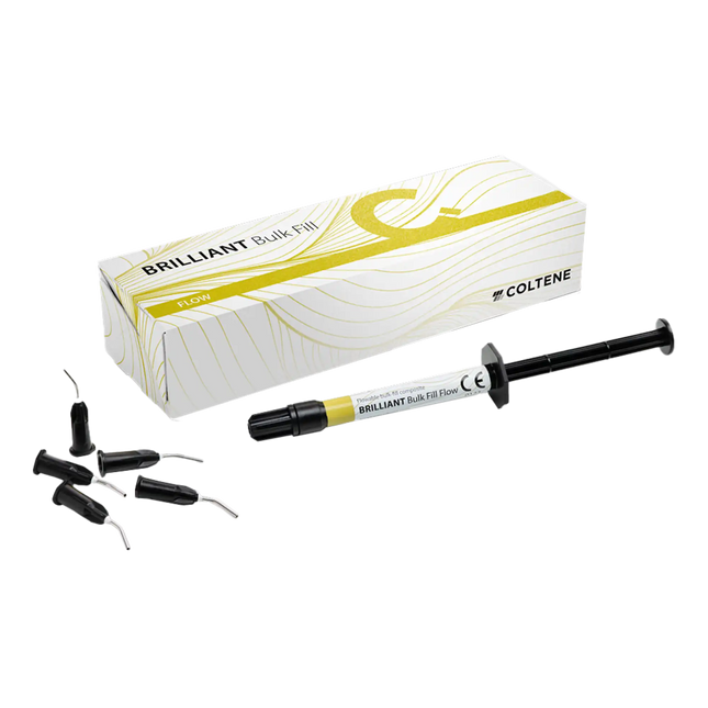 Coltene - BRILLIANT Bulk Fill Flow Multi-shade 4mm Bulk Composite, Syringe (1) 2.3 g and (11) Application Needles