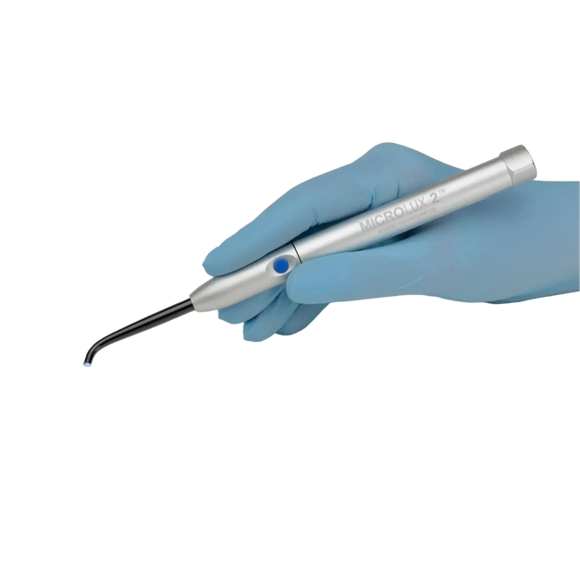 AbDent - Microlux 2 Transilluminator (Includes 1 - 2mm Micro Tip Glass Light Guide and 2 AAA Size Batteries)