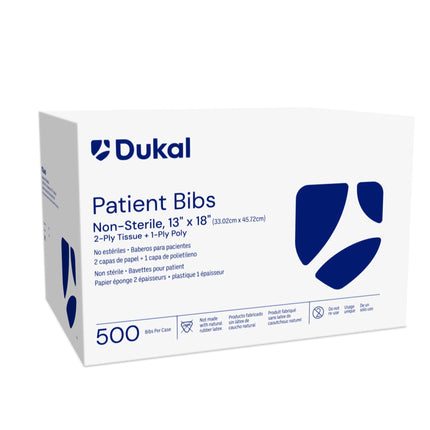 Dukal - Black Patient Bibs, Case of 500