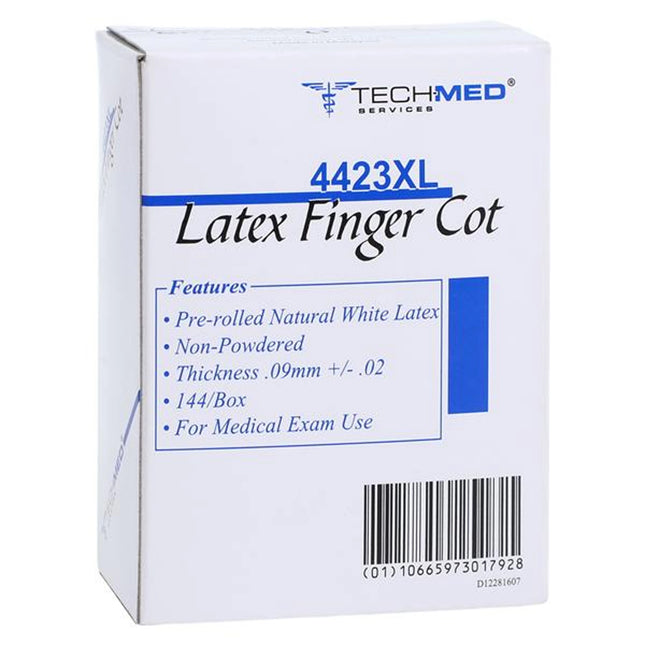 Dukal - Latex Finger Finger Cots, X-Large, box of 144