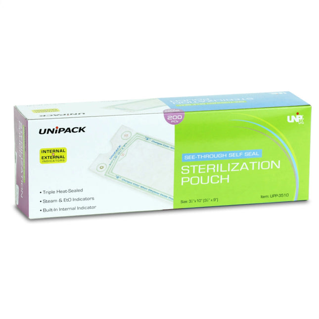 Dukal - UniPack Sterilization Pouches, 5-1/4' x 11', 200/bx