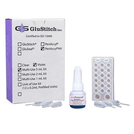 PeriAcryl Periodontal Tissue Adhesive, Violet, Regular Viscosity, 5 mL Bottle, 50 Applicators & ...