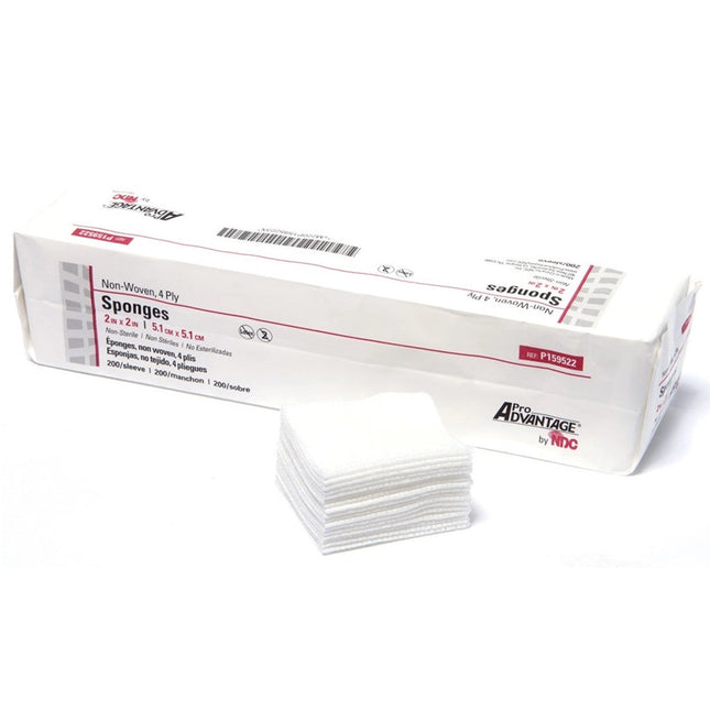 ProAdvantage - 2' x 2' 4 Ply Non-Sterile, Non-Woven Gauze Sponge, case of 4000