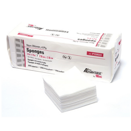 ProAdvantage - Non-Woven 3x3 Sponges, 4ply, case of 4000