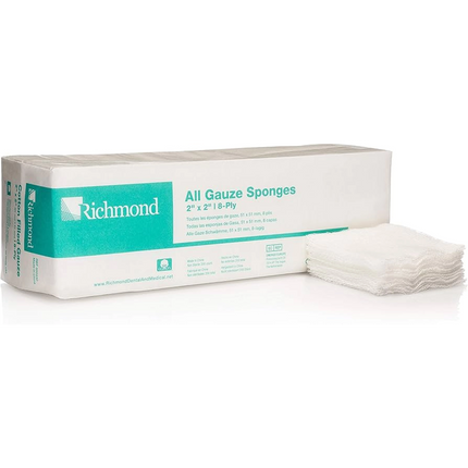 All Gauze Sponge, 2" X 2", 8-Ply, Non-Sterile, 200/Slv, 25 Slv/Cs