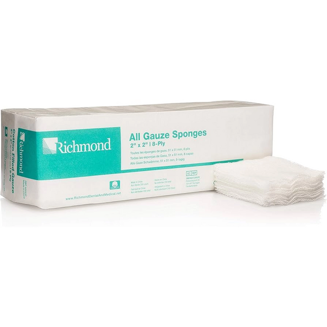 All Gauze Sponge, 2" X 2", 8-Ply, Non-Sterile, 200/Slv, 25 Slv/Cs