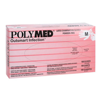 Polymed Latex Gloves, Medium, box of 100