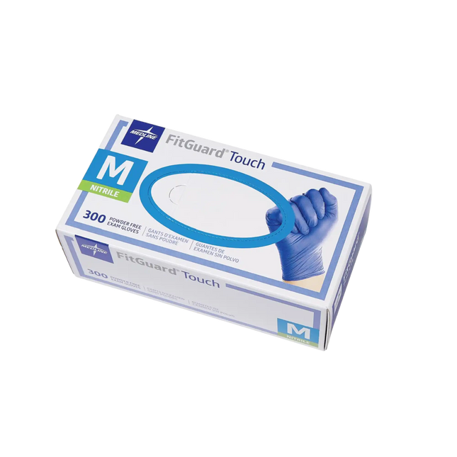 Medline - Fitguard Touch Nitrile Exam Gloves Medium 300/box Medlines Most Sensitive Nitrile Glove