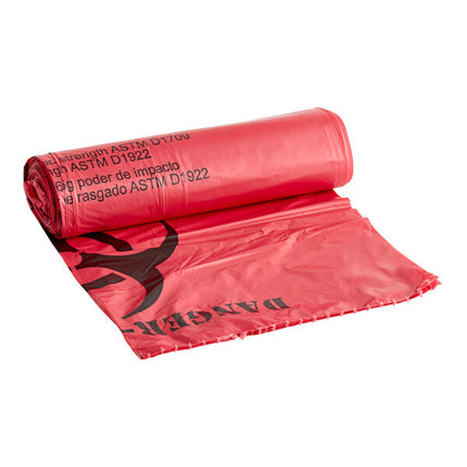 Biohazard Red Waste Bag, 1.2 mil, 33'x 40', case of 250