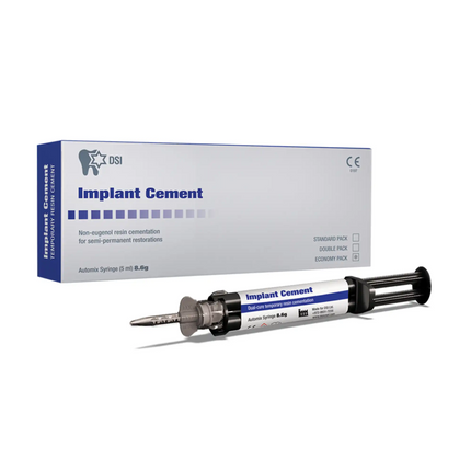 DSI - Implant Cement 8.6G 5Ml Automix syr & 10 Tips. Temporary Dual-Cure Eugenol-Free