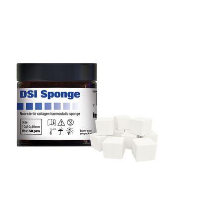 Absorbable Hemostatic Gelatin Sponges 50 Per Jar. Non-Sterile. Quick & Effective Hemostasis, DSP-50
