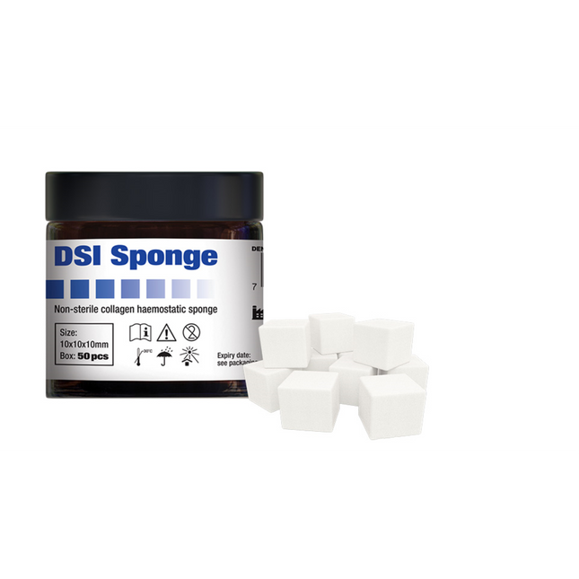 Absorbable Hemostatic Gelatin Sponges 50 Per Jar. Non-Sterile. Quick & Effective Hemostasis, DSP-50