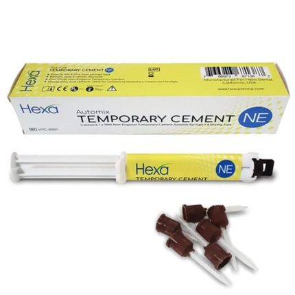 Hygedent - Hexa Non Eugenol Temporary Cement 10 Ml Automix syr With 6 Mixing Tips. Zinc Oxide Ideal
