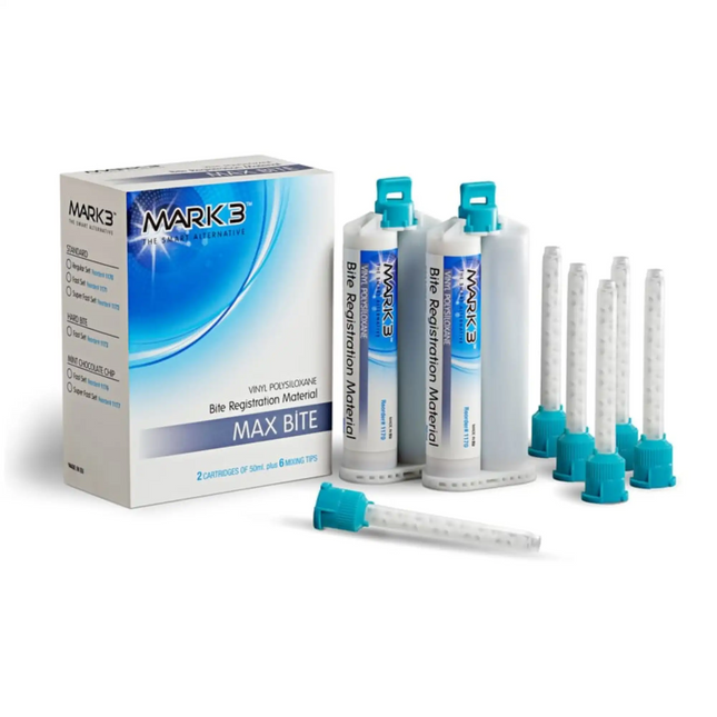 Mark3 - MAX BITE Bite Registration Mint Chocolate Chip Super Fast 2/bx. + 6 Mixing Tips