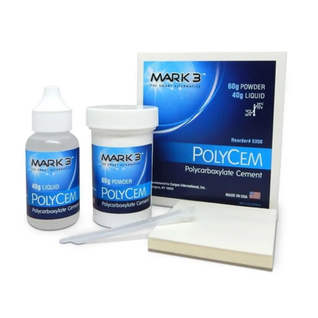 Mark3 - PolyCem Polycarboxylate Cement 60gm. Powder & 40gm. Liquid