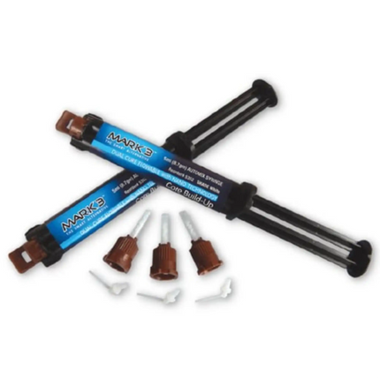 Mark3 - Core Build Up Blue Automix Syringe 5ml. 2/bx. + 10 Mixing Tips & Intra-Oral Tips