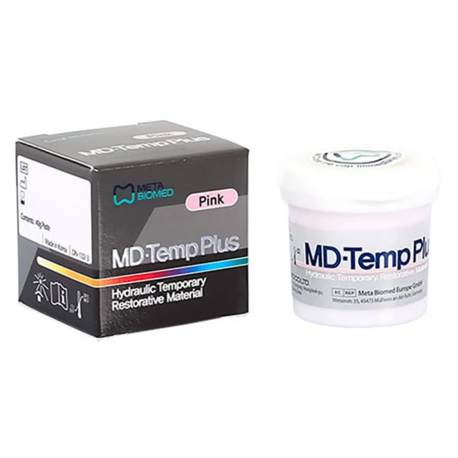 Meta Biomed - Md-Temp Plus Pink Hydraulic Temporary Restorative Pink Paste 40 Gm. Jar. Cavity Filling