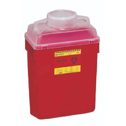 Sharps Collector, 6 Gal, Open, Clear Top, Large Open Cap
