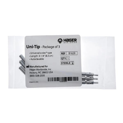 Hager - Universal/A-Dec Type,  Length: 3-1/4' 3Pk