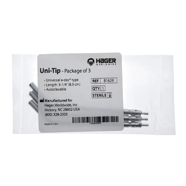 Hager - Universal/A-Dec Type,  Length: 3-1/4' 3Pk