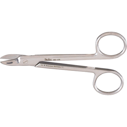 Miltex - Wire Cutting Scissors, 4-3/8, Curved,Smooth Blades