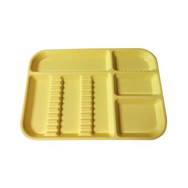 Plasdent - Divided Tray Size B Neon Yellow **Discontinued see PLA-300BDS-3