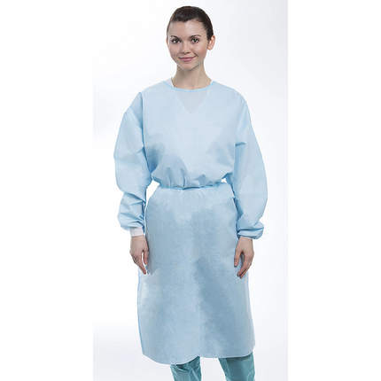 ValuMax - Dual-Fabric Tie-Back Cover Gowns Blue X-Large 10Pk