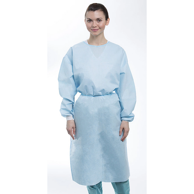 ValuMax - Dual-Fabric Tie-Back Cover Gowns Blue X-Large 10Pk