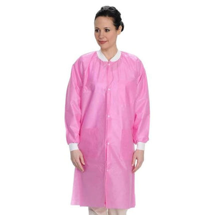 ValuMax - Easybreathe Lab Coats?10Pk Raspberry Medium