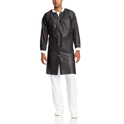 ValuMax - Extra-Safe Lab Coats Black 10Pk