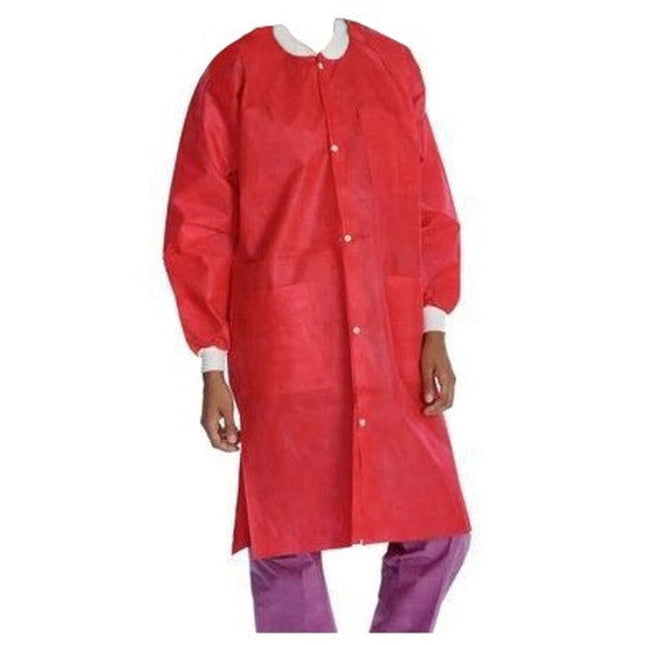 ValuMax - Extrasafe Lab Coats?10Pk Red Large