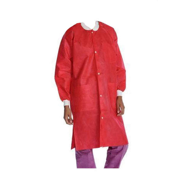 ValuMax - Extrasafe Lab Coats?10Pk Red Medium