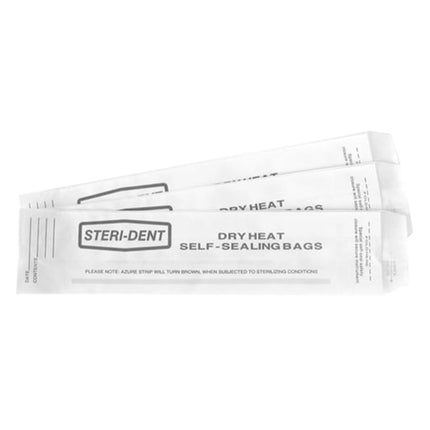 Steri-Dent Dry Heat Sterilization Bags with indicator 2.5 x 1.5 x 10.5, box of 250
