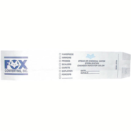 Fox Self Seal 2.5 x 1.5 x 10.5 autoclave bags, case of 1000