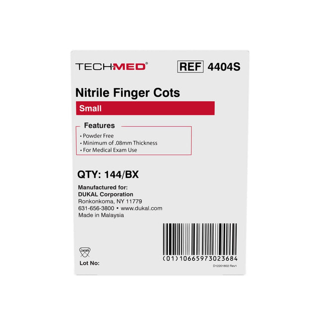 Dukal - Nitrile Finger Cots, Small, Box of 144