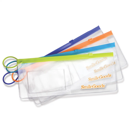 Practicon - Smilegoods Patient Paks Empty 4" X 10" Clear Vinyl Zipper Bag For You To Fill With Whatever