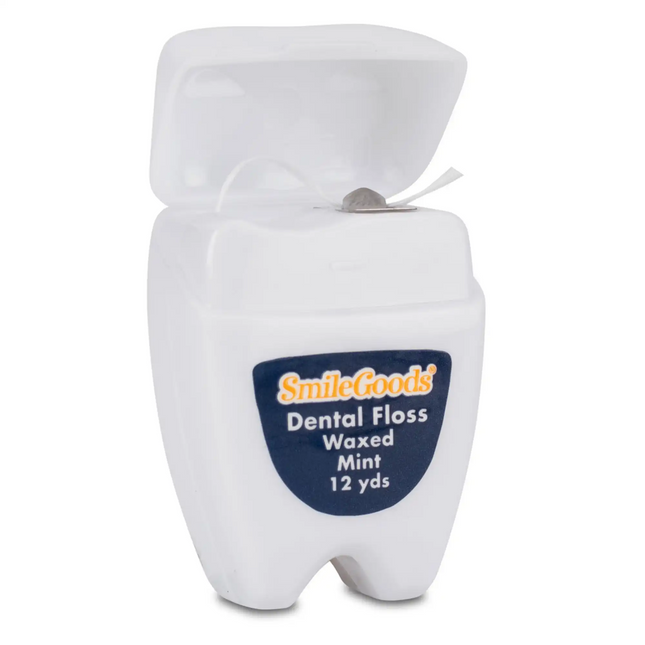 Practicon - Smilegoods Waxed Dental Floss Mint 144 Molar Shaped Dispensers/box 12 Yards Of Waxed Nylon
